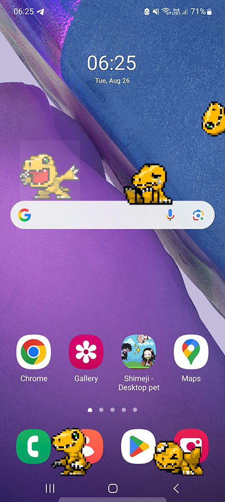 Agumon Shimeji on Mobile