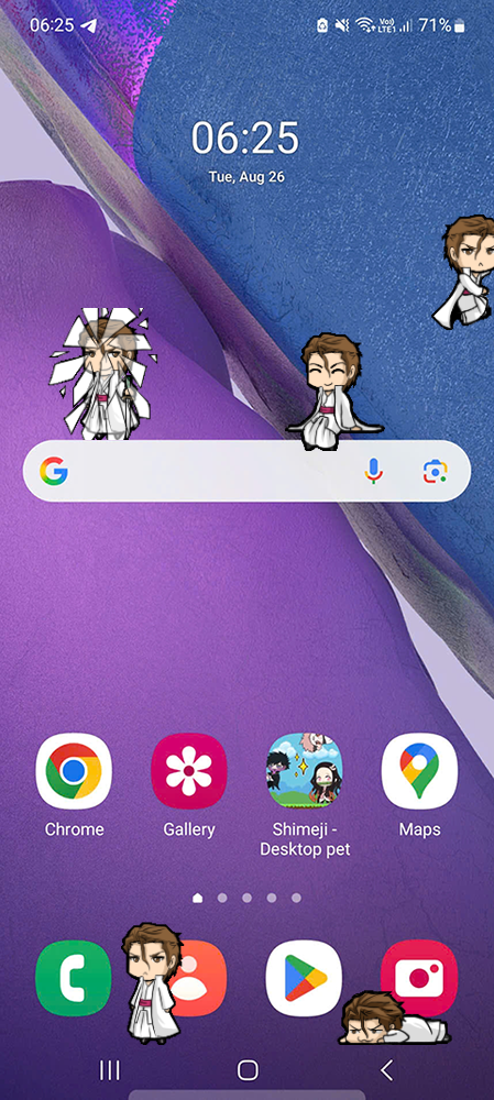 Aizen Shimeji on Mobile