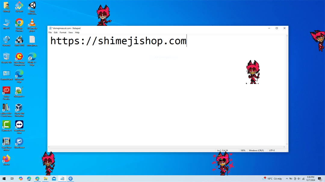 Alastor Shimeji on Desktop