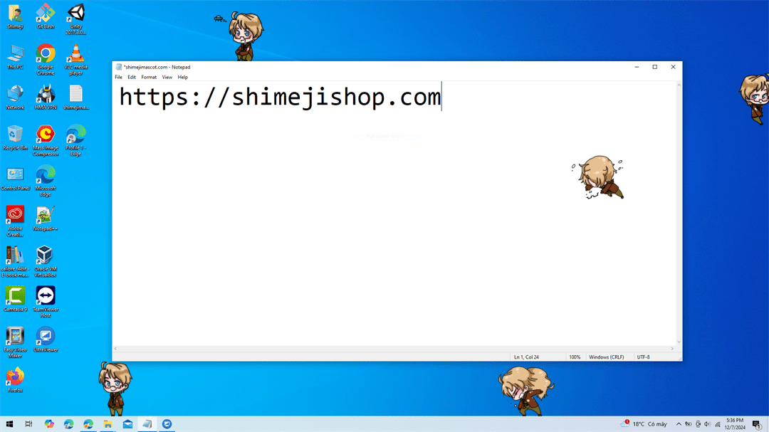 America Shimeji on Desktop
