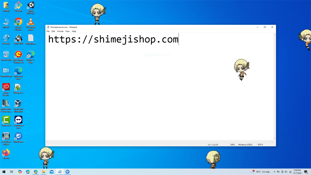 Annie Leonhardt Shimeji on Desktop