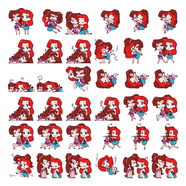 Ariel and Meg Shimeji Sprite Preview
