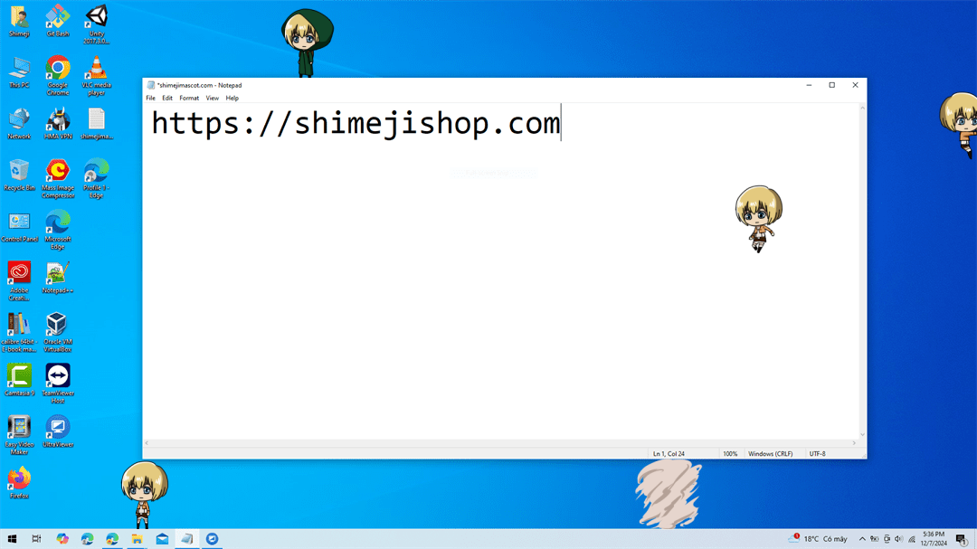 Armin Arlert Shimeji on Desktop