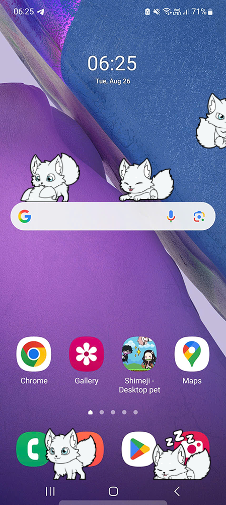 Artic Fox Shimeji on Mobile