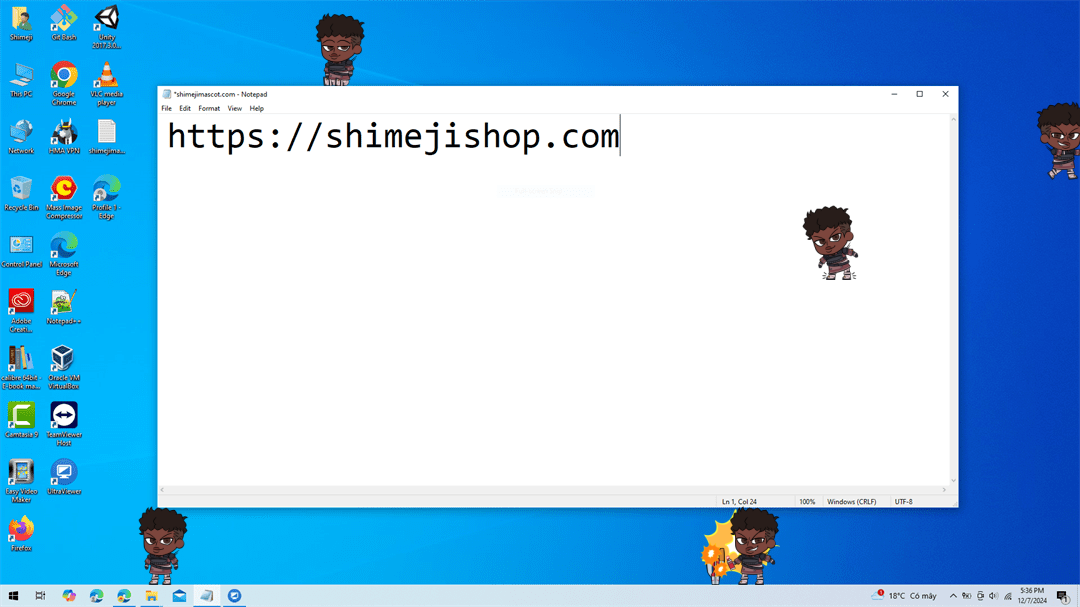 Bangalore Shimeji on Desktop