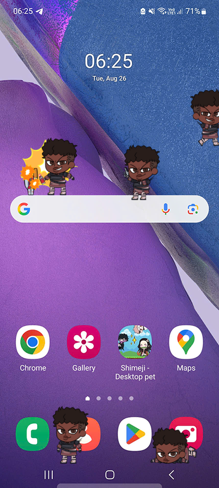 Bangalore Shimeji on Mobile