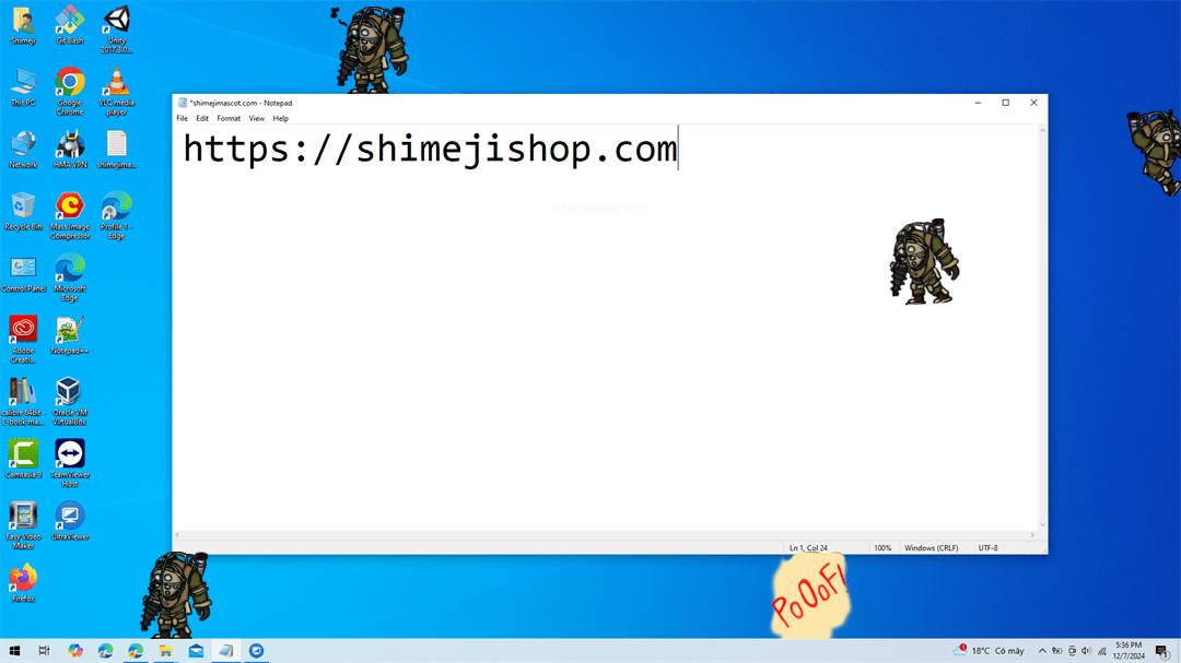 Big Daddy Shimeji on Desktop