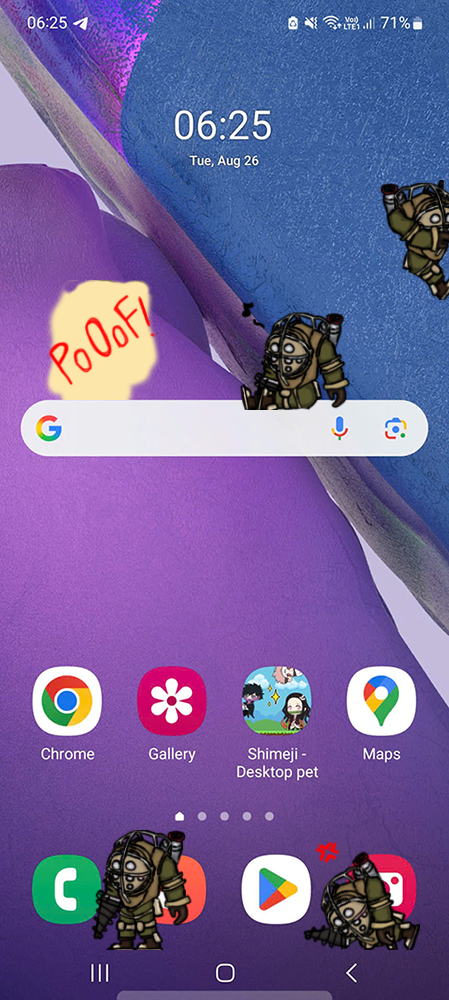 Big Daddy Shimeji on Mobile