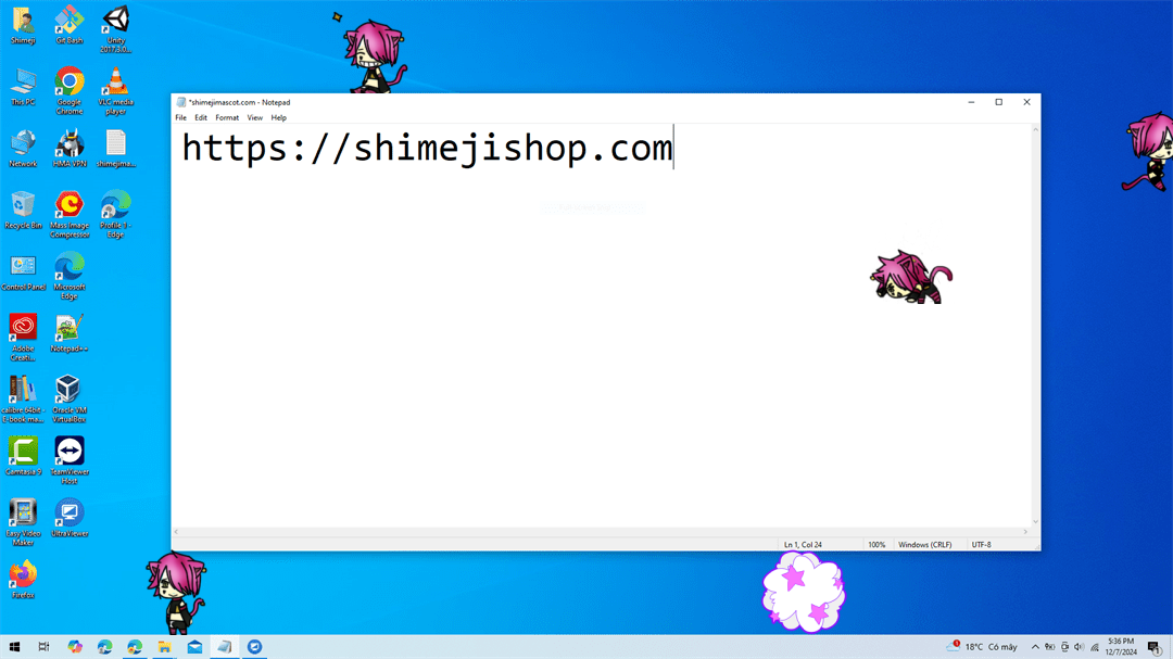 Boris Shimeji on Desktop