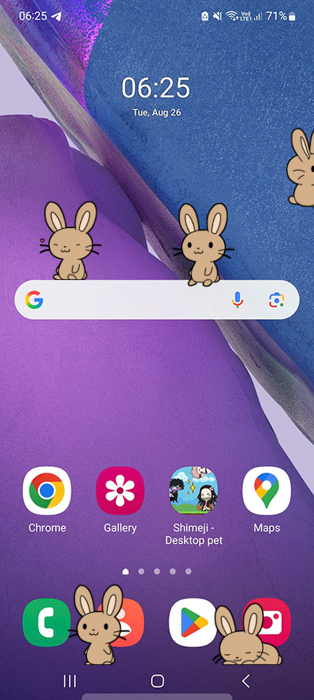 Brown Bunny Shimeji on Mobile