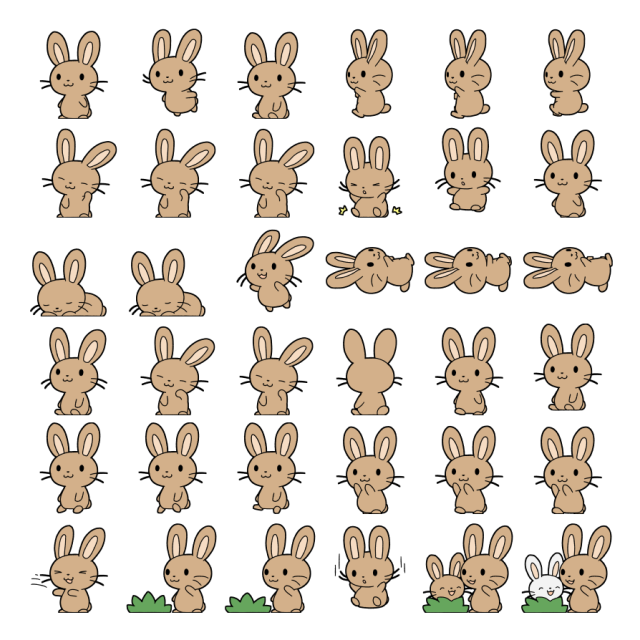 Brown Bunny Shimeji Sprite Preview
