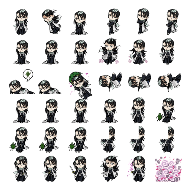 Byakuya Kuchiki Shimeji Sprite Preview