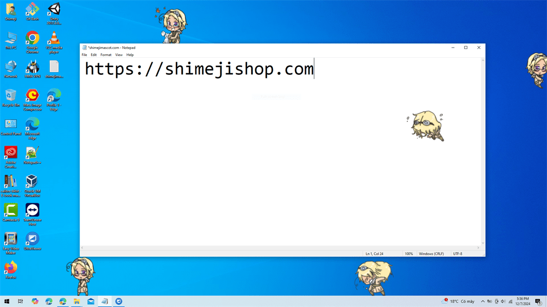 Canada Shimeji on Desktop