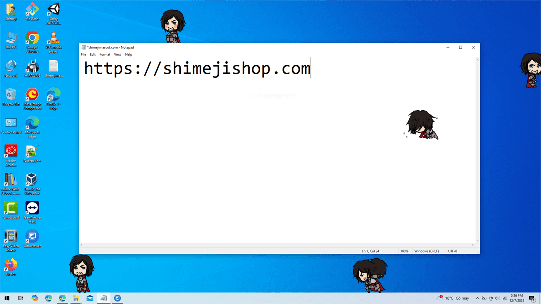 Cesare Shimeji on Desktop