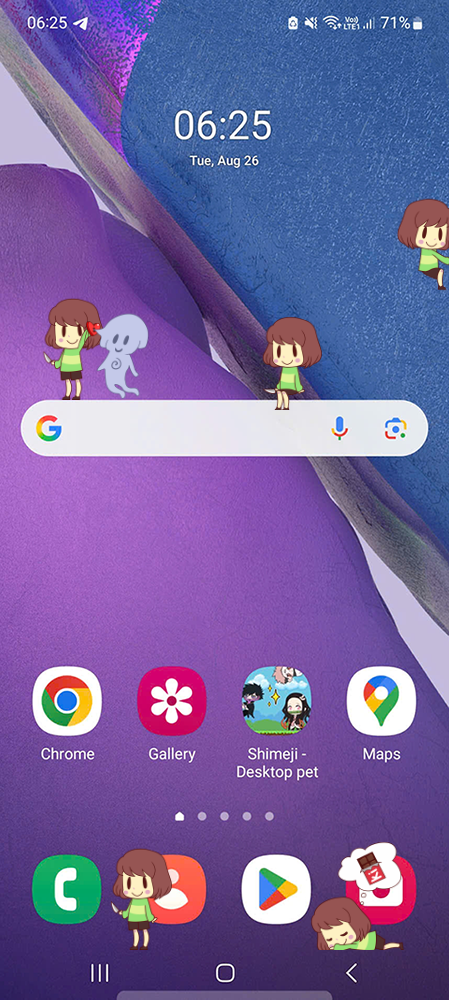 Chara Shimeji on Mobile