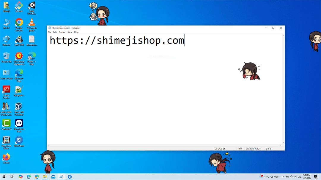 China Shimeji on Desktop