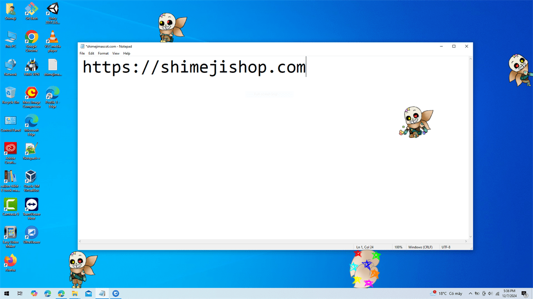Crayon Sans Shimeji on Desktop