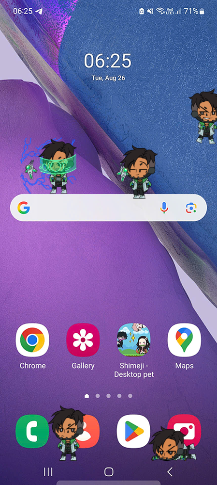 Crypto Shimeji on Mobile