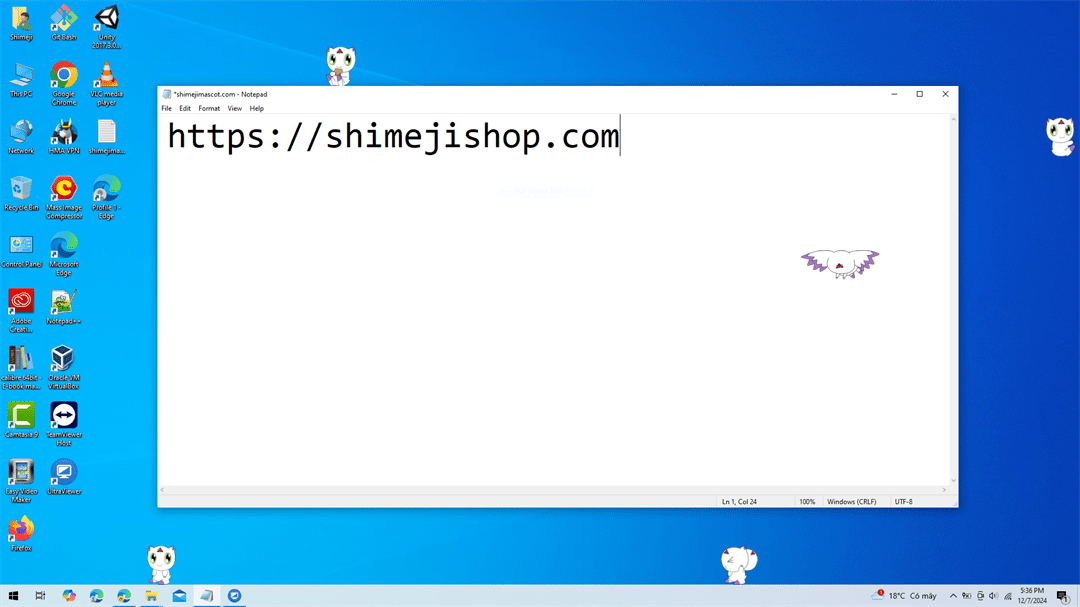 Culumon Shimeji on Desktop