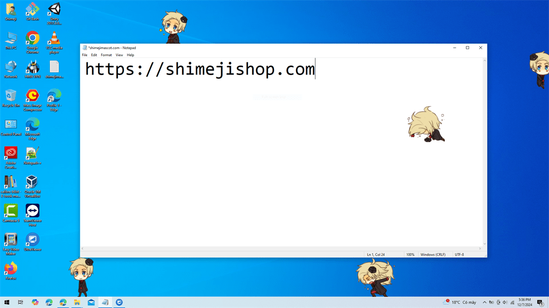 Denmark Shimeji on Desktop