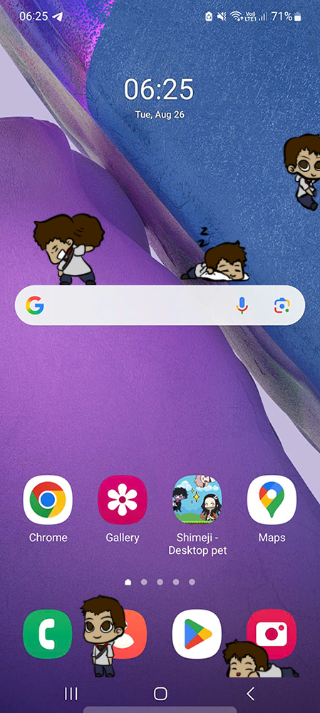 Desmond Shimeji on Mobile