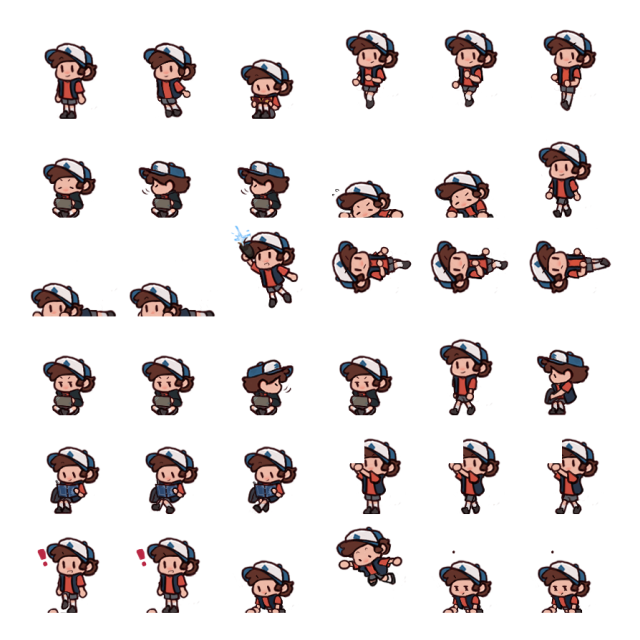 Dipper Pines Shimeji Sprite Preview