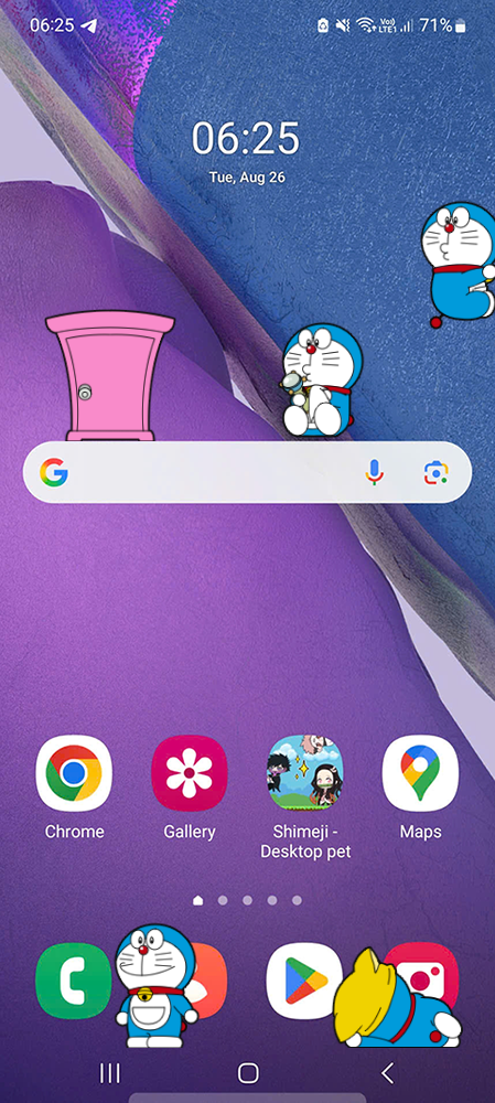Doraemon Shimeji on Mobile