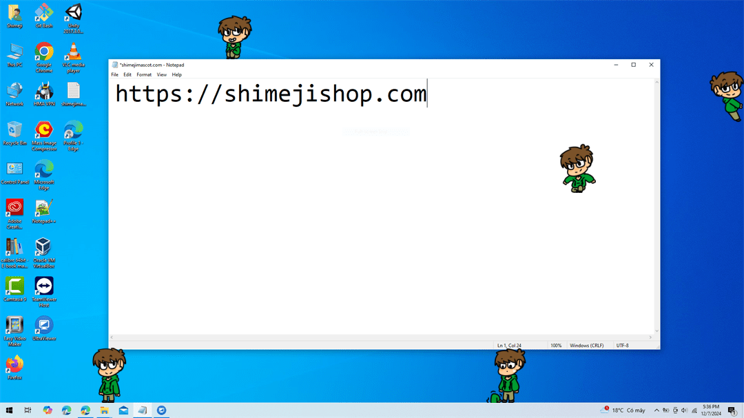 Edd Shimeji on Desktop