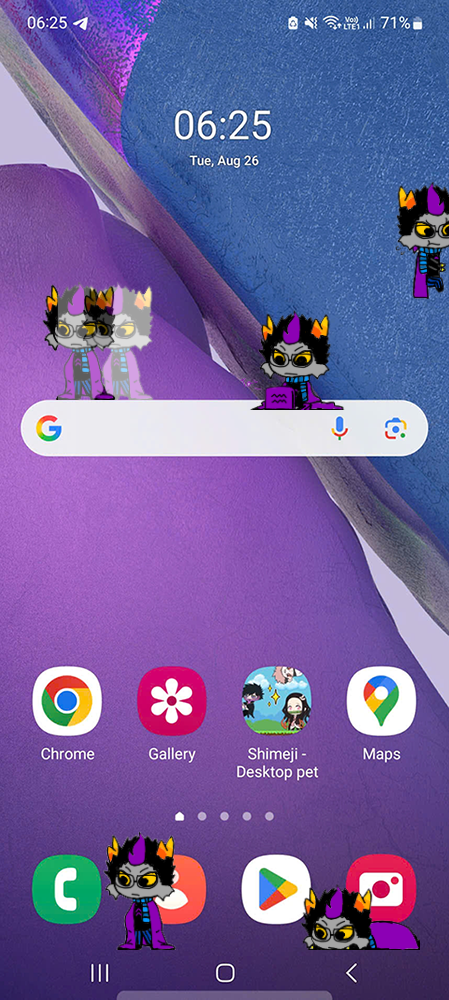 Eridan Shimeji on Mobile