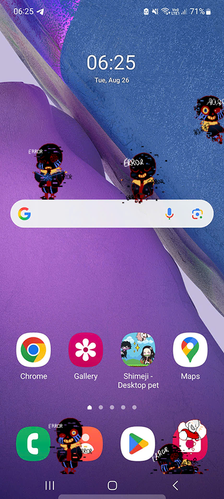 Error Sans Shimeji on Mobile