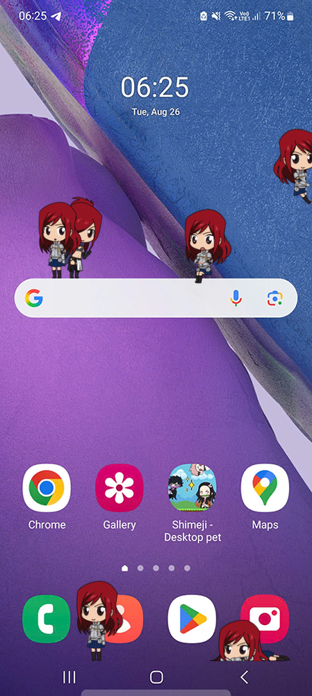 Erza Scarlet Shimeji on Mobile