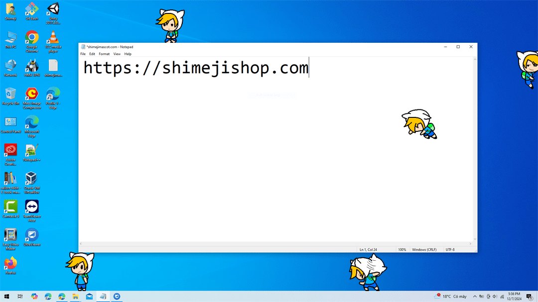 Finn Shimeji on Desktop