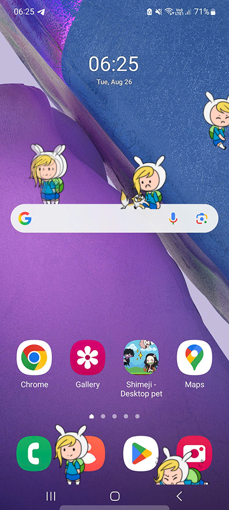 Fionna Shimeji on Mobile