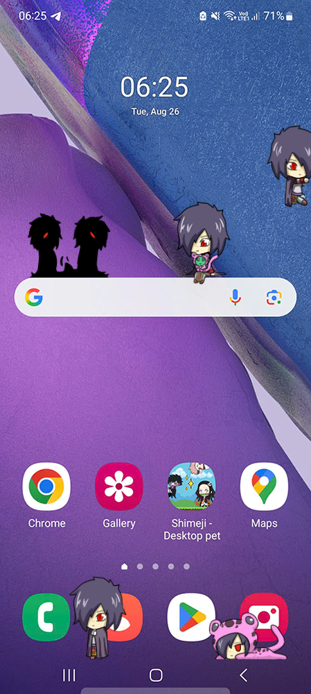 Freed Shimeji on Mobile