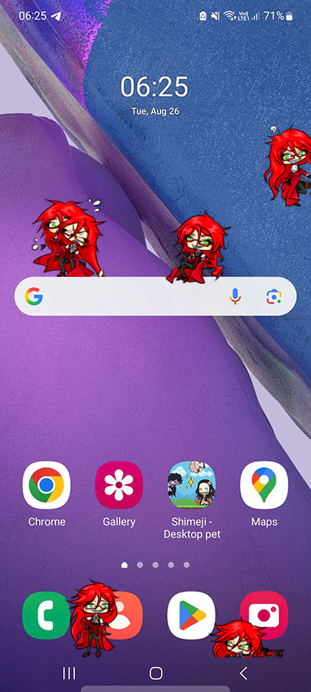 Grell Shimeji on Mobile
