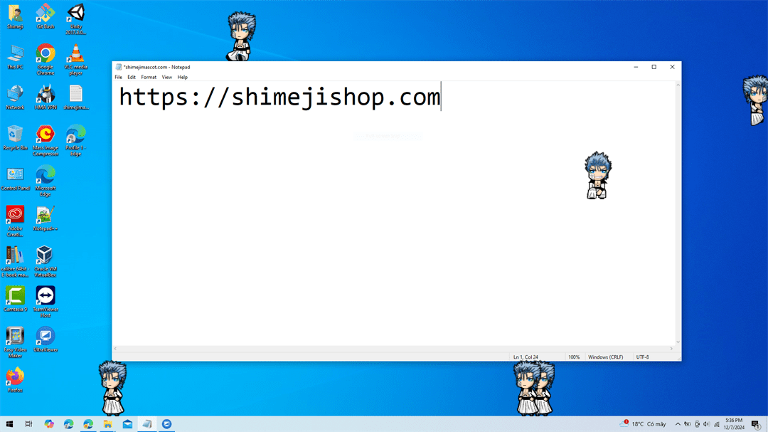 Grimmjow Shimeji on Desktop