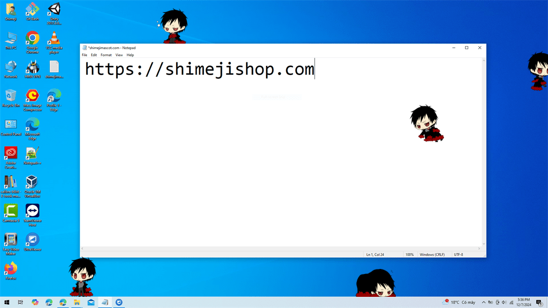Hachimenroppi Orihara Shimeji on Desktop