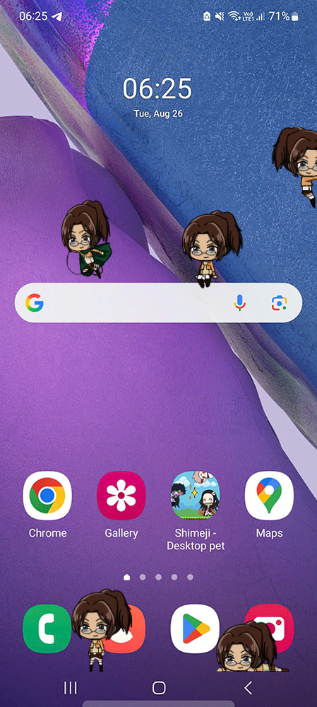 Hanji Zoe Shimeji on Mobile