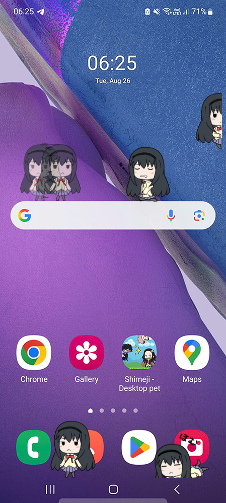 Homura Shimeji on Mobile