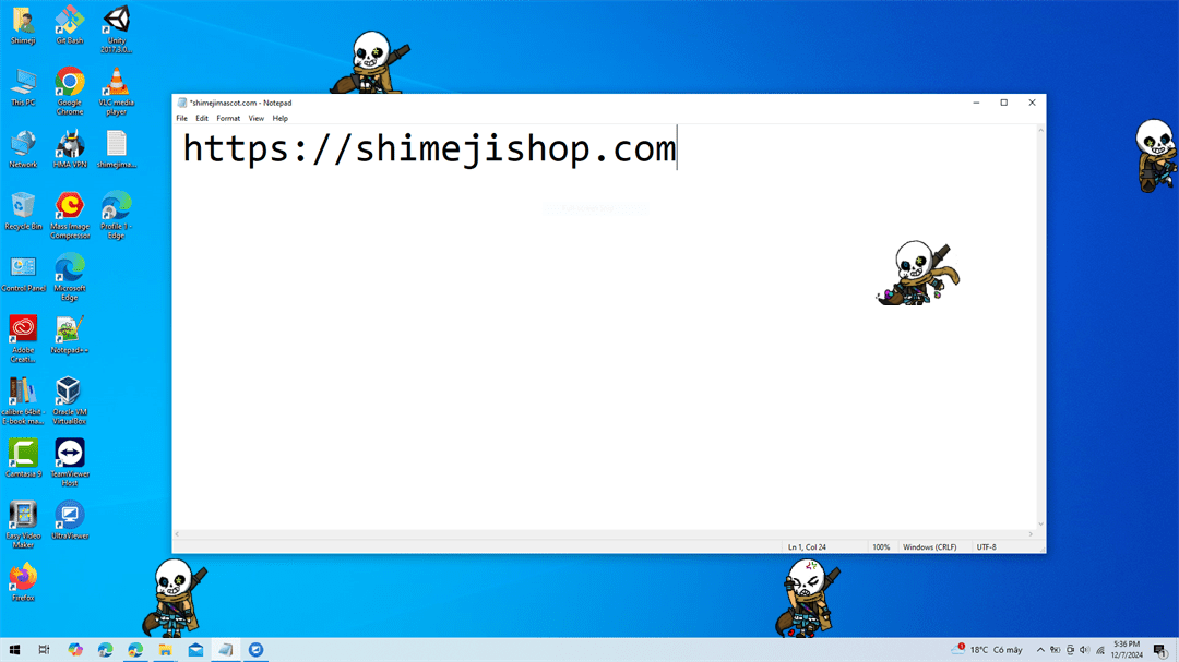 Ink Sans Shimeji on Desktop