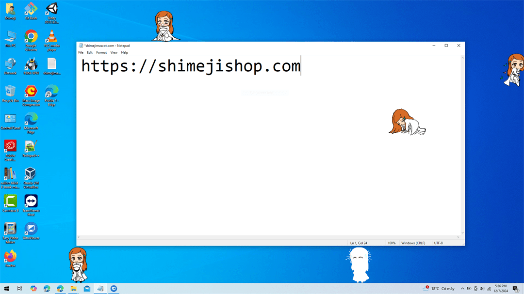 Inoue Orihime Shimeji on Desktop