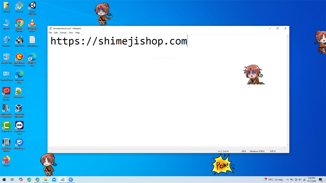 Italy Shimeji on Desktop