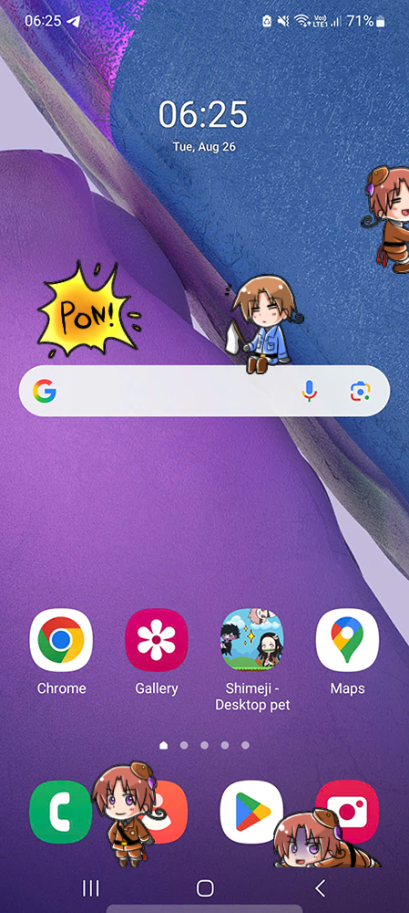 Italy Shimeji on Mobile