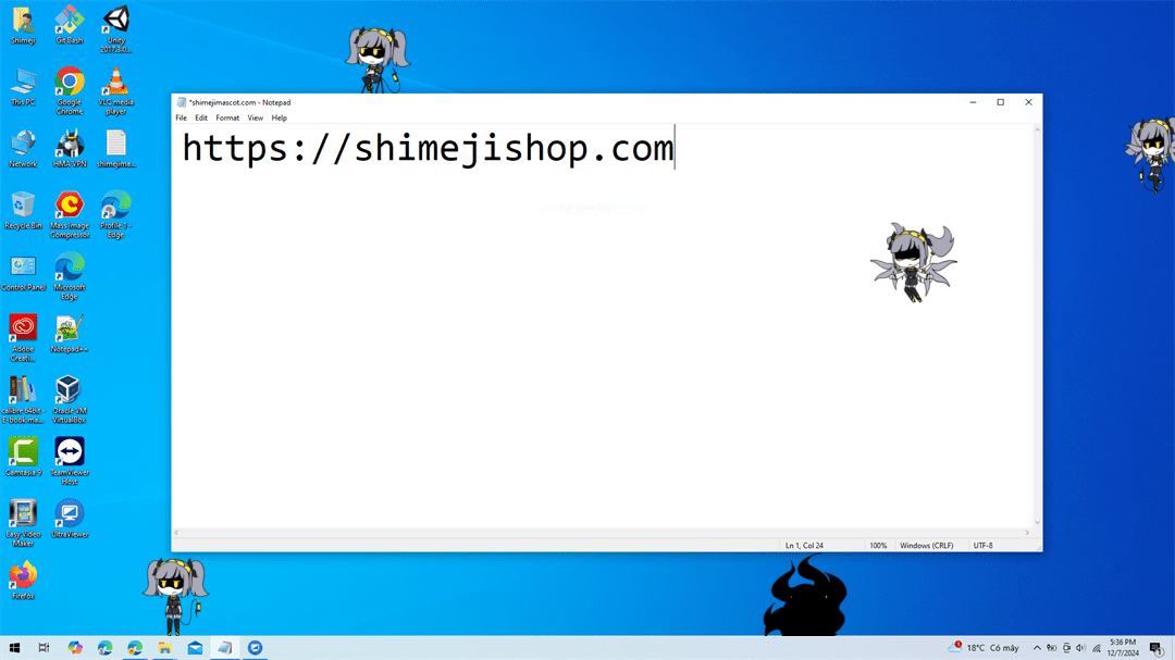 J Shimeji on Desktop