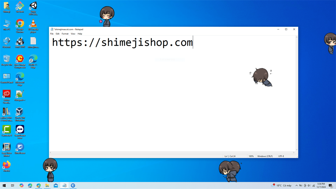 Japan Shimeji on Desktop