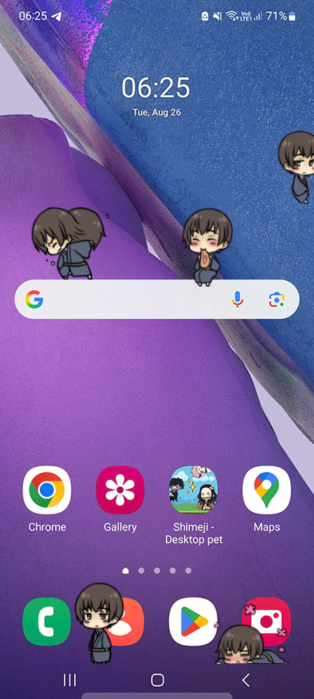 Japan Shimeji on Mobile