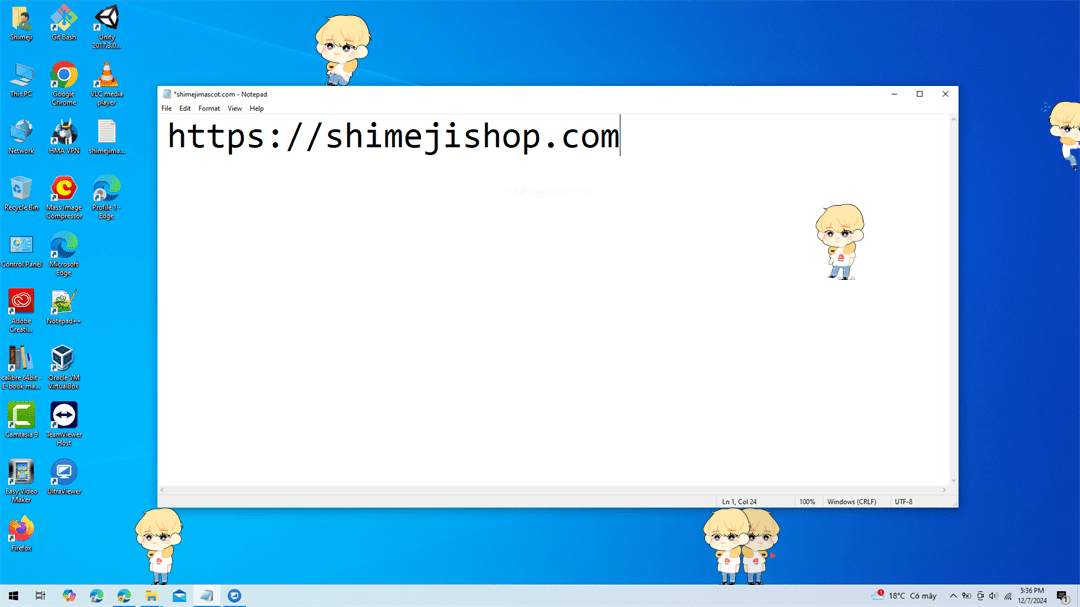 Jin Shimeji on Desktop