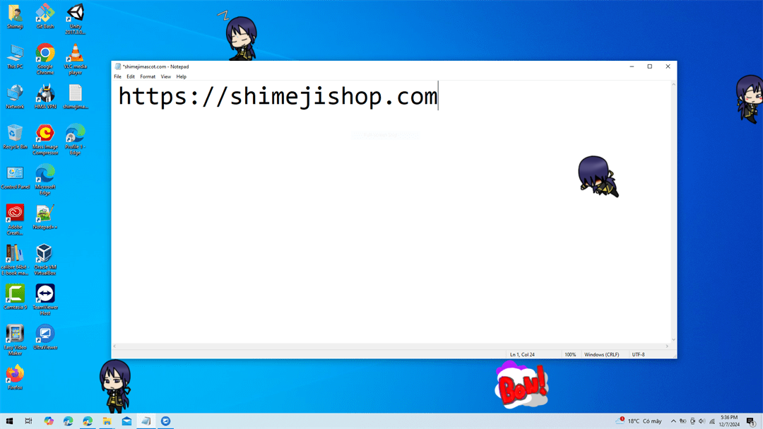 Julius Shimeji on Desktop