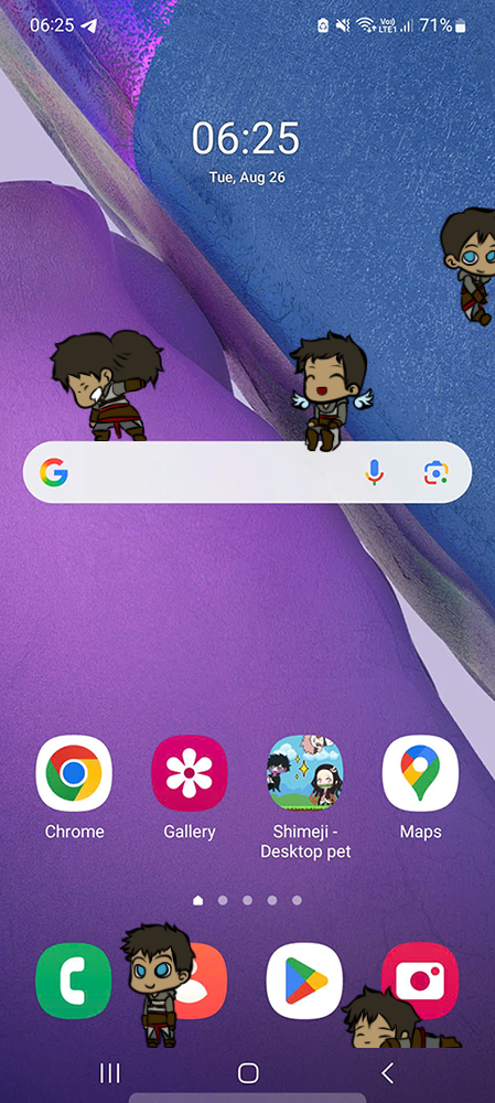 Kadar Shimeji on Mobile