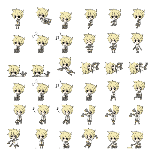 Kagamine Len Shimeji Sprite Preview